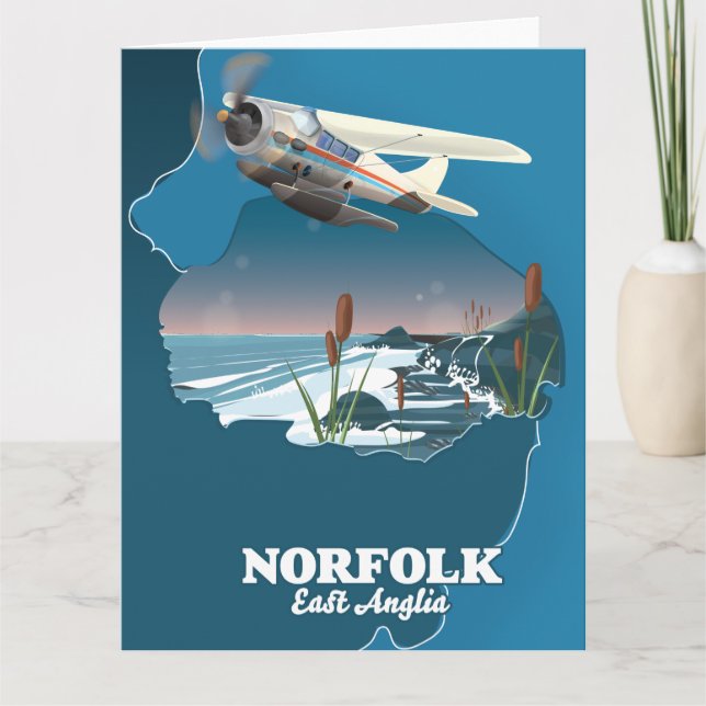 Cartão Mapa da Ânglia Oriental de Norfolk  (Frente)