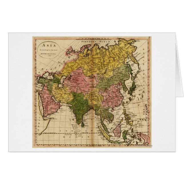 Cartão Mapa da ÁsiaPanorâmicaÁsia 3 (Frente Horizontal)