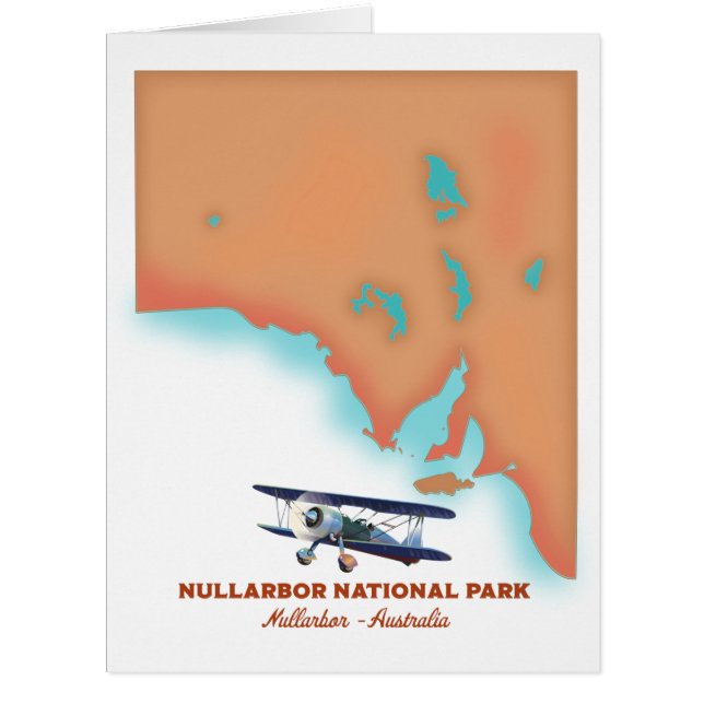 Cartão Mapa da Austrália no Parque Nacional de Nullarbor (Frente)