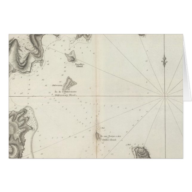 Cartão Mapa da Baie de Castries (Frente Horizontal)