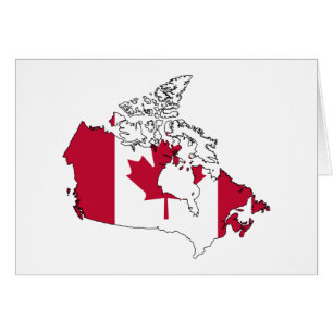Cartão Mapa da bandeira de Canadá