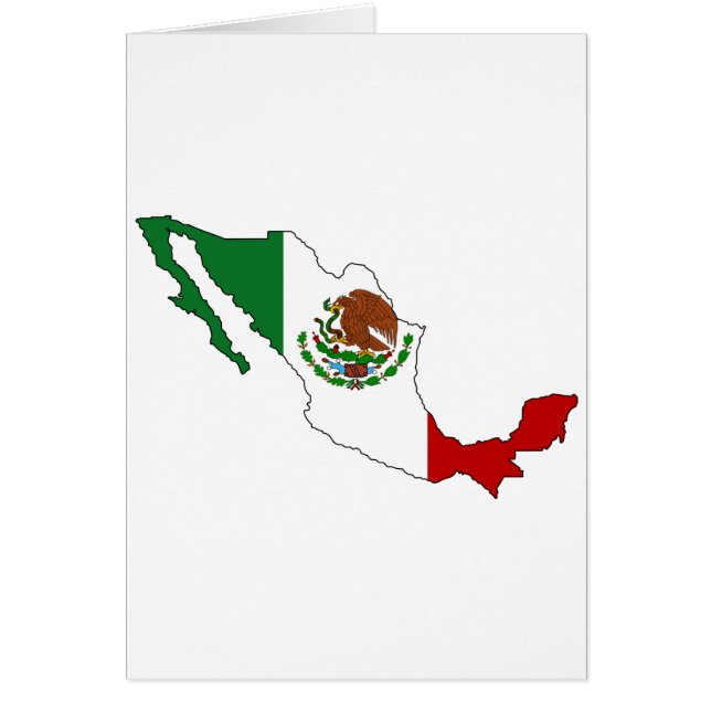 Cartão Mapa da bandeira de México (Frente)