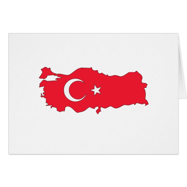 Cartão Mapa da bandeira de Turquia (Frente Horizontal)