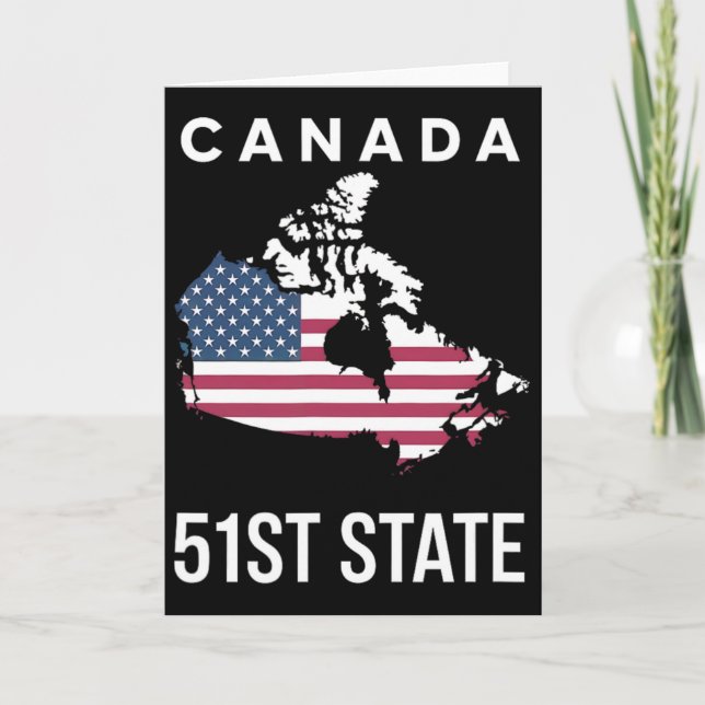 Cartão Mapa da bandeira dos EUA Canadá 51º Estado  (Frente)