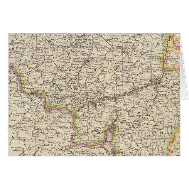 Cartão Mapa da Bélgica e do Luxemburgo (Frente Horizontal)
