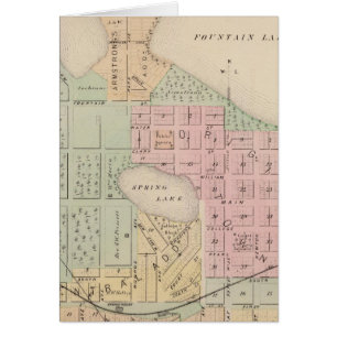 Cartão Mapa da Cidade de Albert Lea, Minnesota