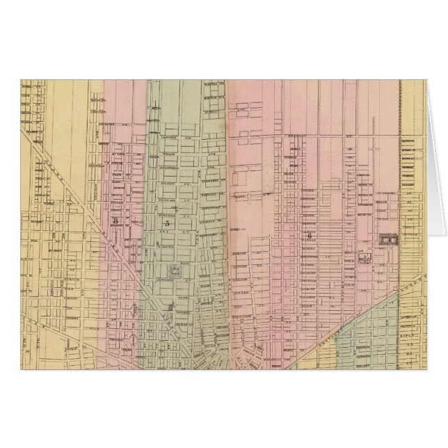 Cartão Mapa da Cidade de Detroit (Frente Horizontal)