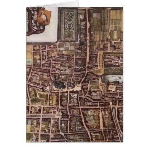 Cartão Mapa da cidade de réplica de Haia 1649