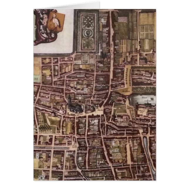 Cartão Mapa da cidade de réplica de Haia 1649 (Frente)