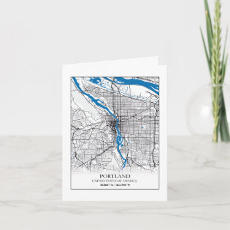 Cartão Mapa da Cidade do Viagem, nos EUA, em Portland