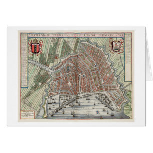Cartão Mapa da cidade do vintage de Amsterdão
