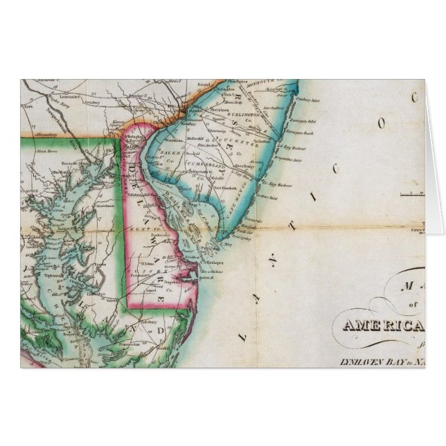 Cartão Mapa da Costa Americana (Frente Horizontal)