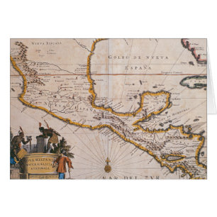 Cartão Mapa da espanha nova New Galiza & Guatemala, 1625