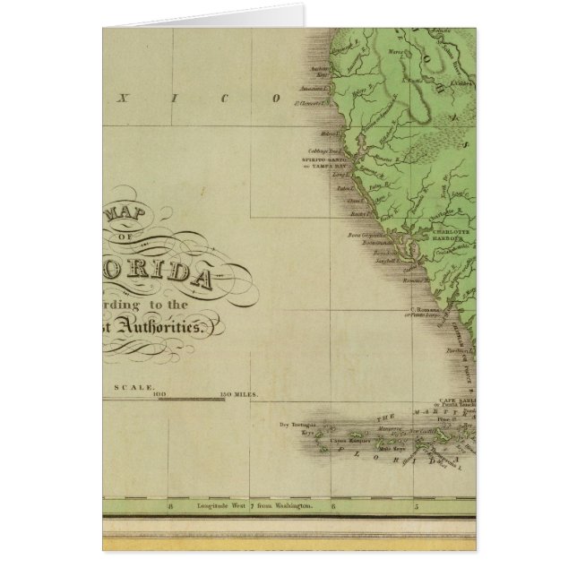 Cartão Mapa da Flórida (Frente)