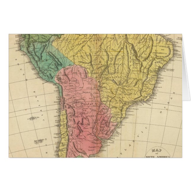 Cartão Mapa da História da América do Sul (Frente Horizontal)