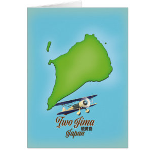 Cartão Mapa da ilha Iwo Jima Japão