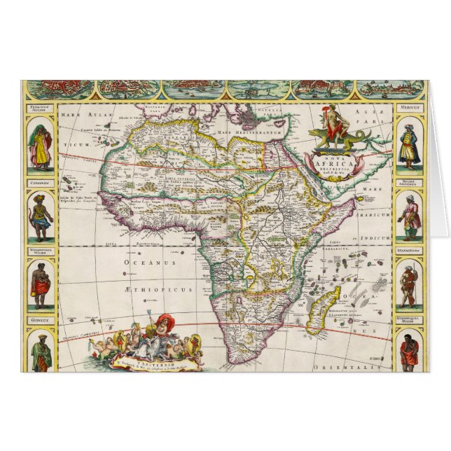 Cartão Mapa da nova África de África | (Frente Horizontal)