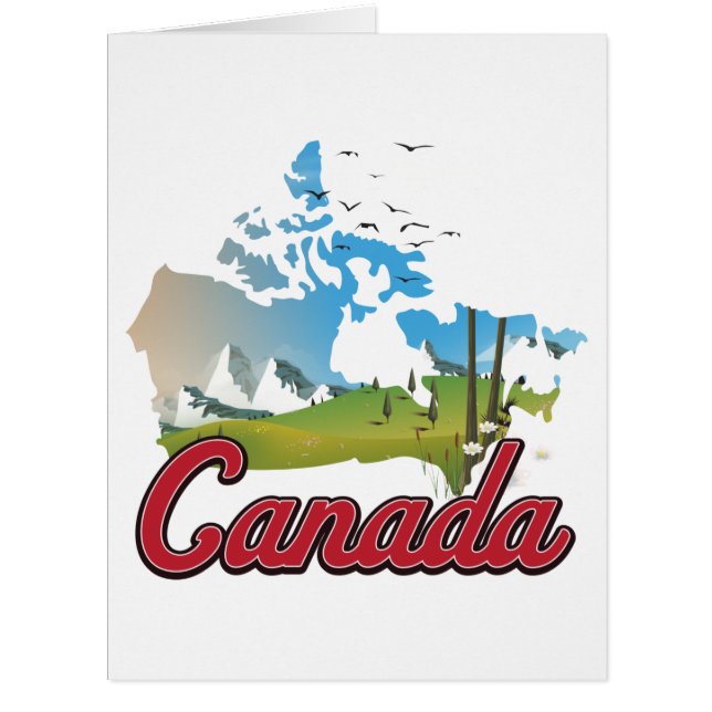 Cartão Mapa da Paisagem do Canadá (Frente)