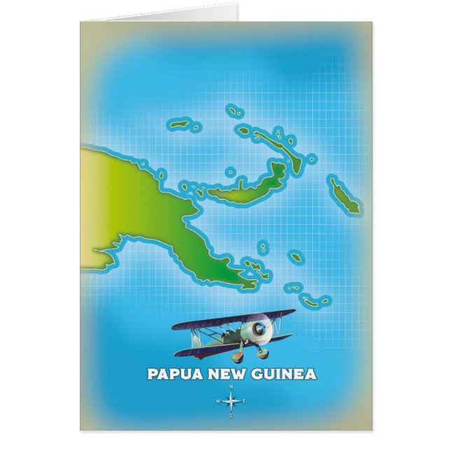 Cartão mapa da papua nova guiné. (Frente)