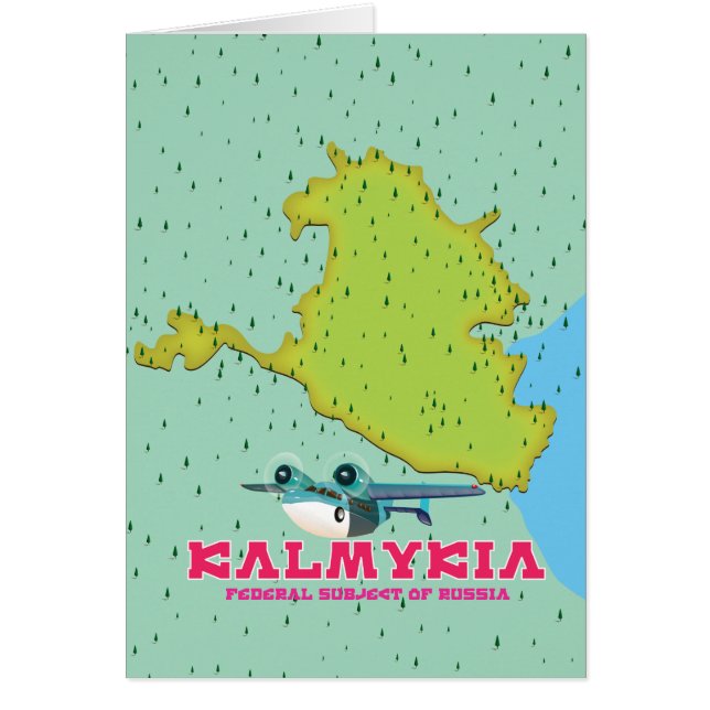 Cartão Mapa da Rússia Kalmykia (Frente)
