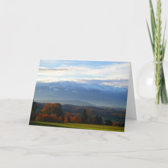 Cartão Mapa da saudação das árvores de outono antes das m (Frente)