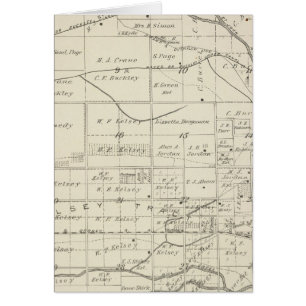 Cartão Mapa da Seção do Condado de Tulare T18S R24E