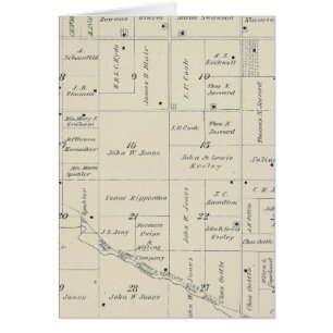 Cartão Mapa da Seção do Condado de Tulare T20S R26E