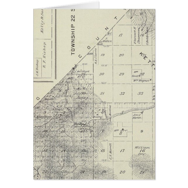 Cartão Mapa da Seção do Condado de Tulare T223S R1617E (Frente)
