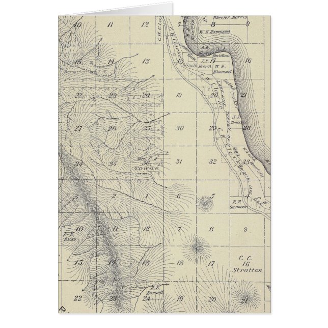 Cartão Mapa da Seção do Condado de Tulare T223S R1819E (Frente)