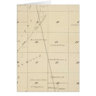 Cartão Mapa da Seção do Condado de Tulare T24S R24E