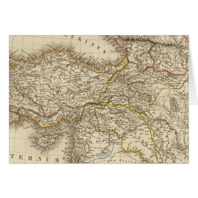 Cartão Mapa da Síria na Turquia (Frente Horizontal)