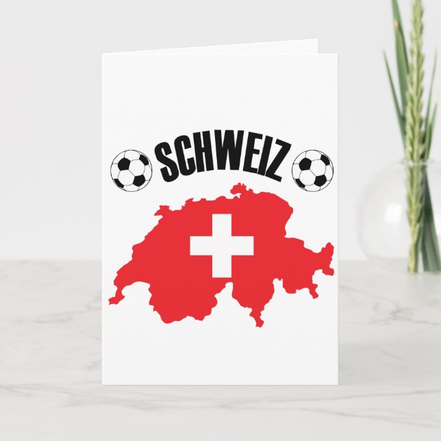 Cartão Mapa da Suiça do Futebol Schweiz (Frente)