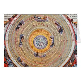 Cartão Mapa da terra baseado nas teorias de Ptolemy