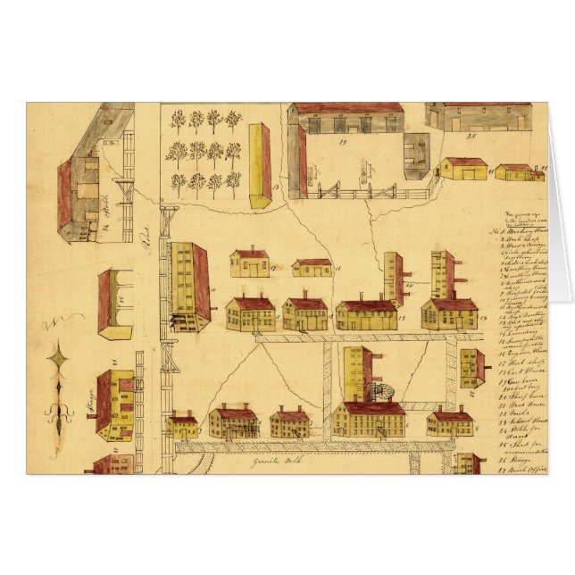 CARTÃO MAPA DA VILA DO ABANADOR, 1849 (Frente Horizontal)