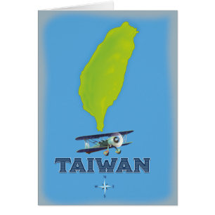 Cartão Mapa da Vintagem de Taiwan