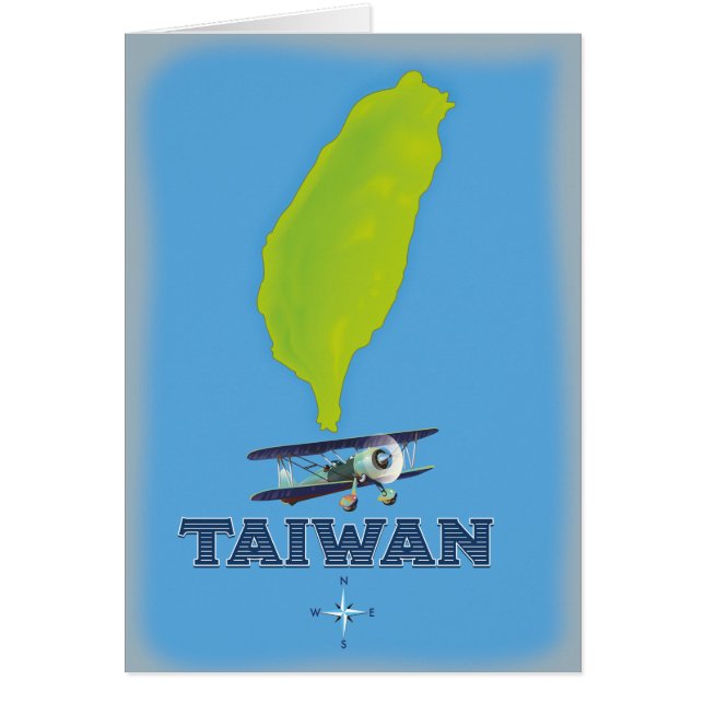 Cartão Mapa da Vintagem de Taiwan (Frente)