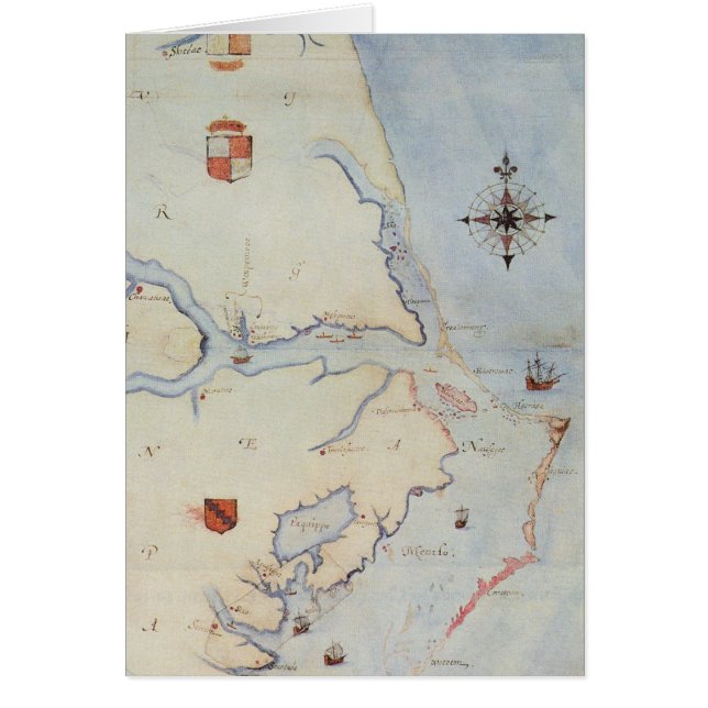 Cartão Mapa da Virgínia de Raleigh (Frente)