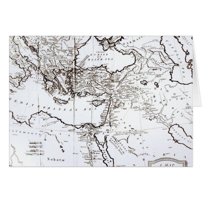Cartão Mapa da zona oriental do império romano (Frente Horizontal)