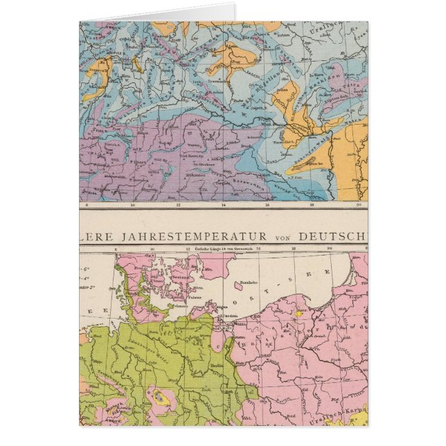 Cartão Mapa das chuvas na Alemanha (Frente)
