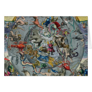 Cartão Mapa das constelações do norte