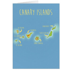 Cartão Mapa das Ilhas Canárias