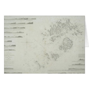 Cartão Mapa das ilhas de Scilly em Grâ Bretanha