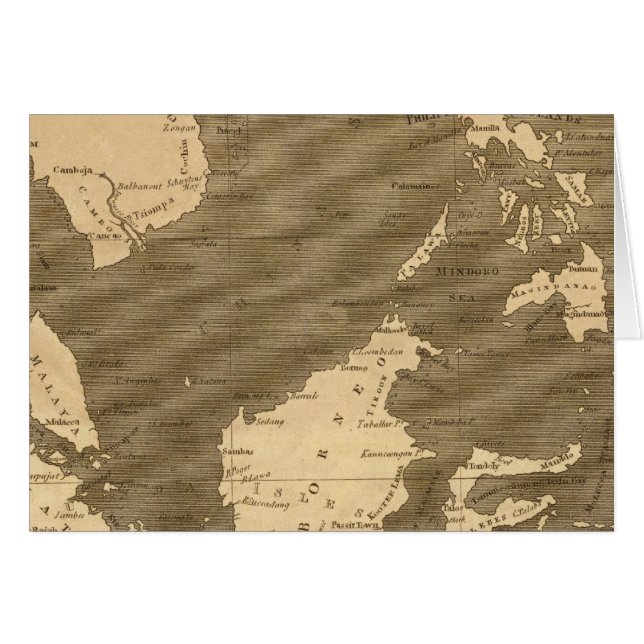 Cartão Mapa das Ilhas East India por Arrowsmith (Frente Horizontal)