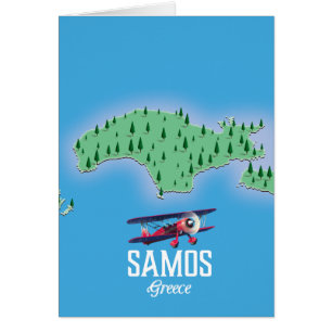 Cartão Mapa das Ilhas Gregas Samos