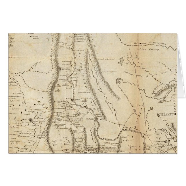 Cartão Mapa das províncias internas de nova Espanha (Frente Horizontal)