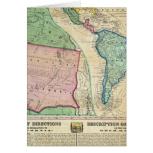 Cartão Mapa das Regiões Douradas da Califórnia