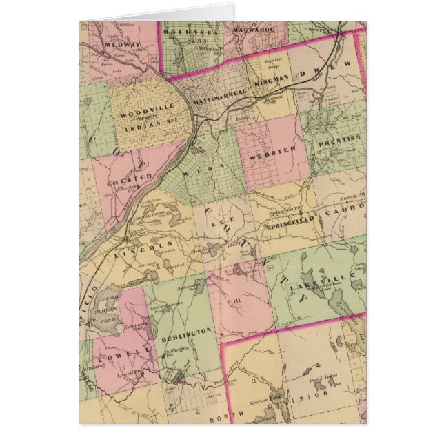 Cartão Mapa das terras-da-madeira 3 (Frente)