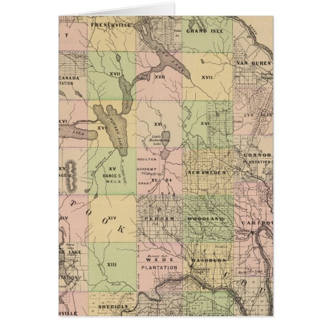 Cartão Mapa das terras de madeira 5 (Frente)