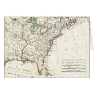 Cartão Mapa de 1776 Colônias
