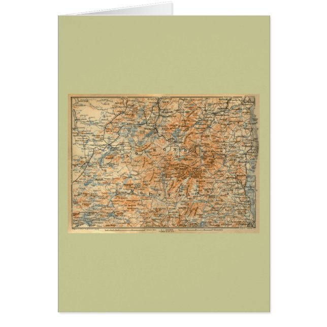 Cartão Mapa de 1909 Adirondacks do guia do viagem do (Frente)